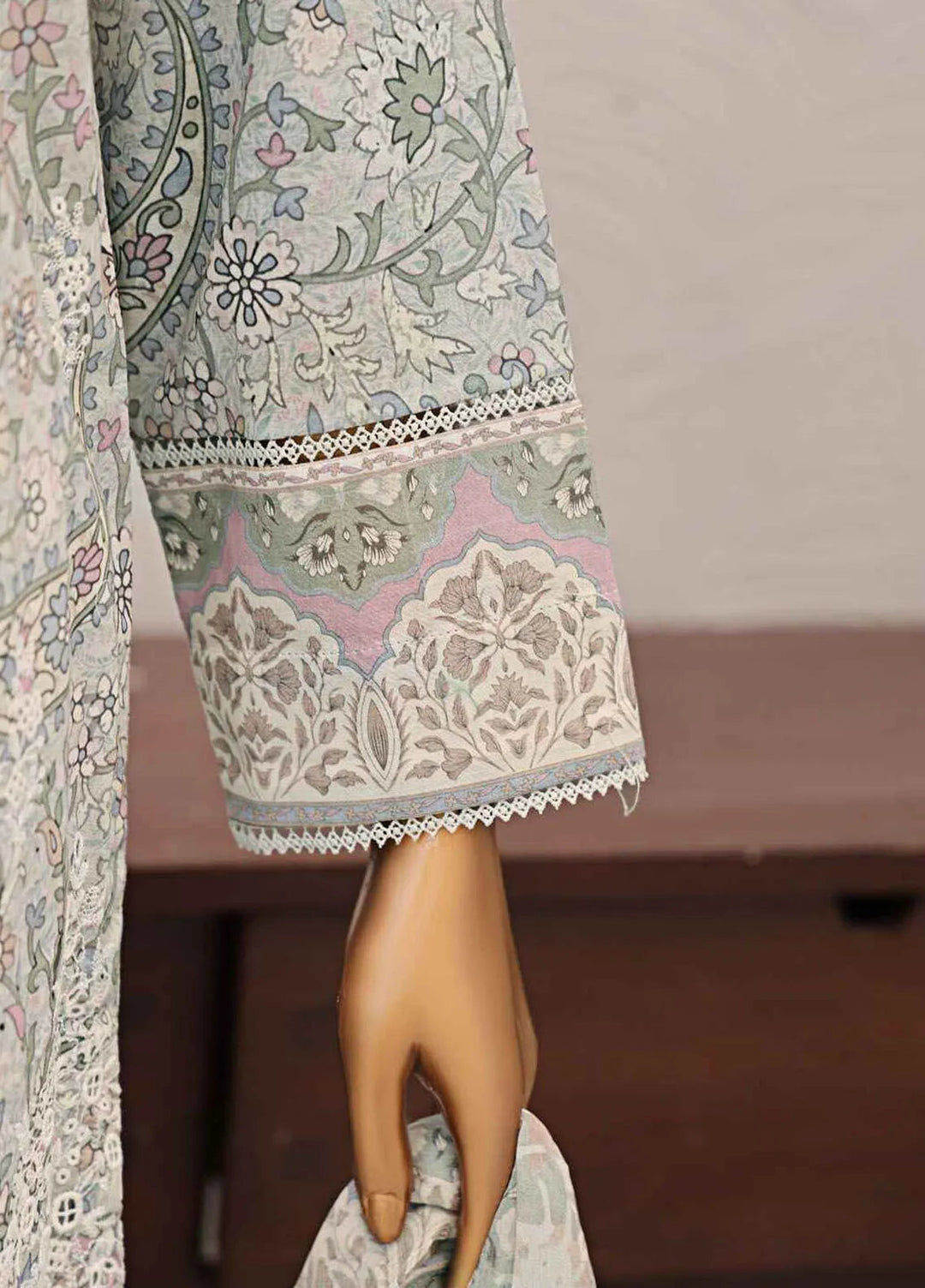 HZ Textiles Embroidered Lawn Suits Unstitched 3 Piece MJE-1012 - Summer Collection