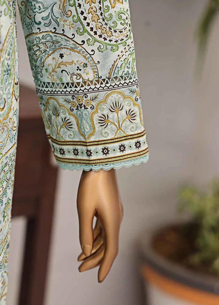 HZ Textiles Embroidered Lawn Suits Unstitched 3 Piece MJE-1013 - Summer Collection