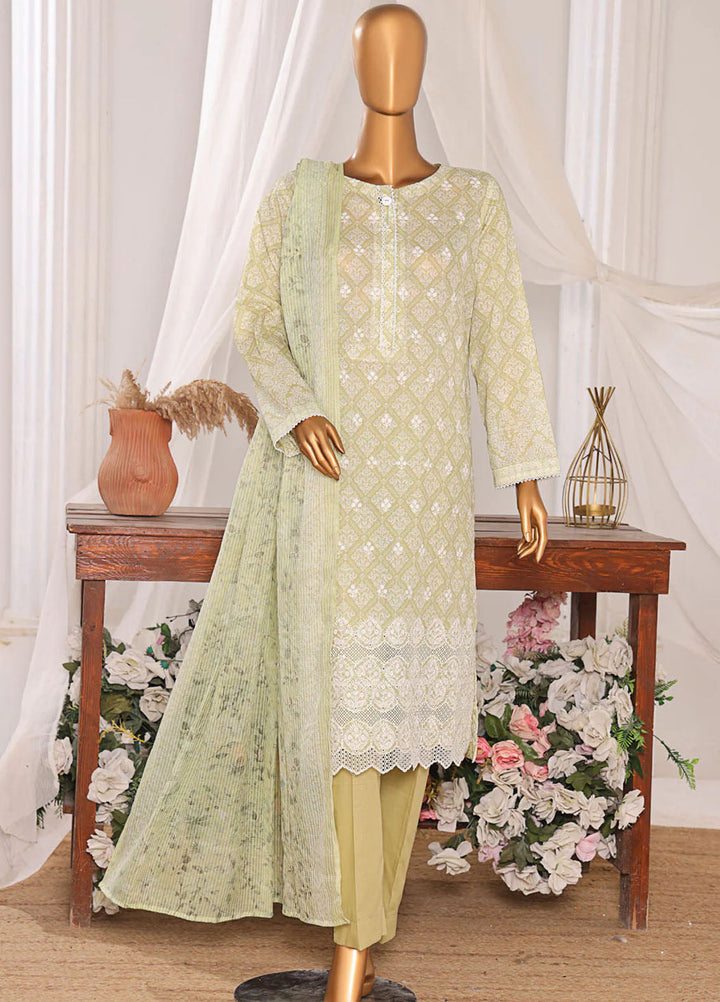 Hz Textiles Embroidered Lawn Suits Unstitched 3 Piece NKE-558 - Summer Collection