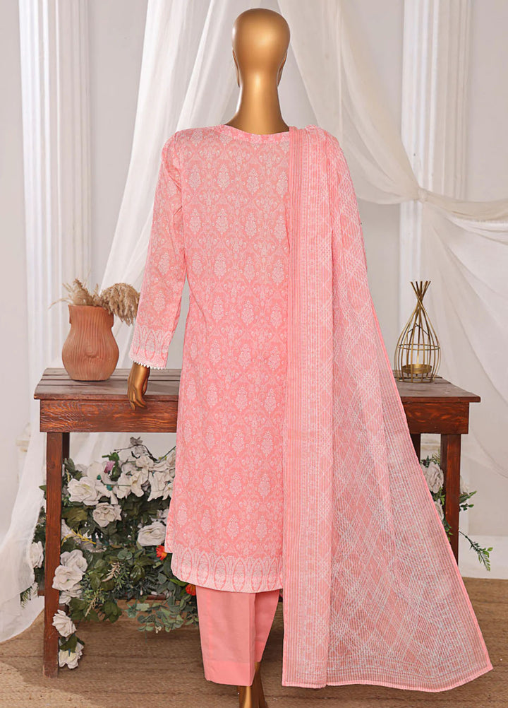 Hz Textiles Embroidered Lawn Suits Unstitched 3 Piece NKE-562 - Summer Collection