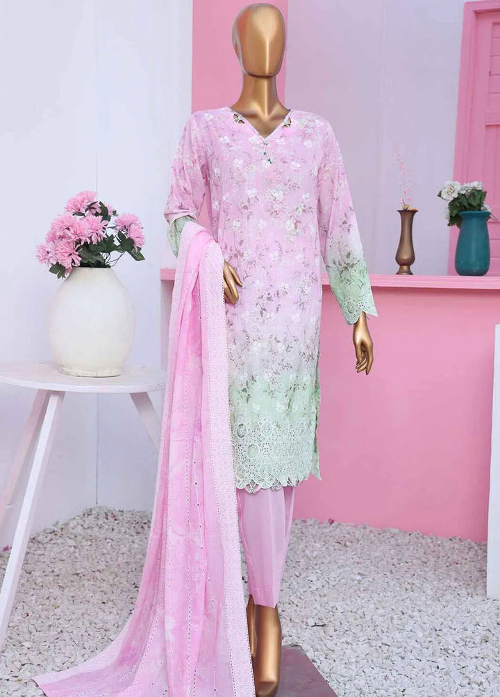 HZ Textiles Embroidered Lawn Suits Unstitched 3 Piece PLK-786 - Summer Collection