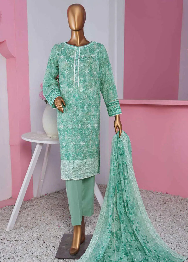 HZ Textiles Embroidered Lawn Suits Unstitched 3 Piece PLK-810 - Summer Collection