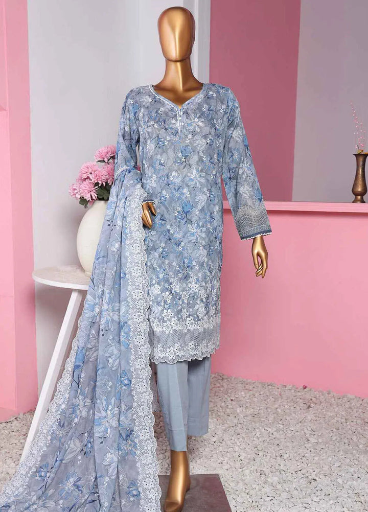 HZ Textiles Embroidered Lawn Suits Unstitched 3 Piece PLK-811 - Summer Collection