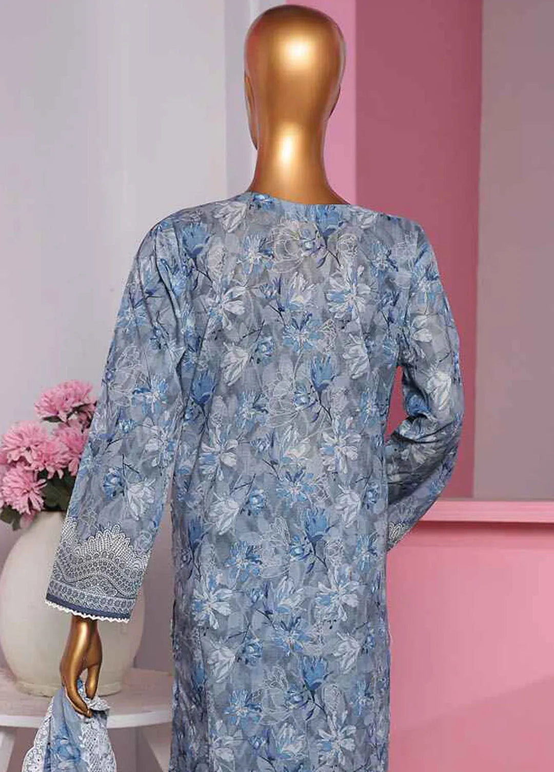 HZ Textiles Embroidered Lawn Suits Unstitched 3 Piece PLK-811 - Summer Collection