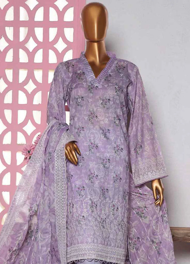 HZ Textiles Embroidered Lawn Suits Unstitched 3 Piece PLK-813 - Summer Collection