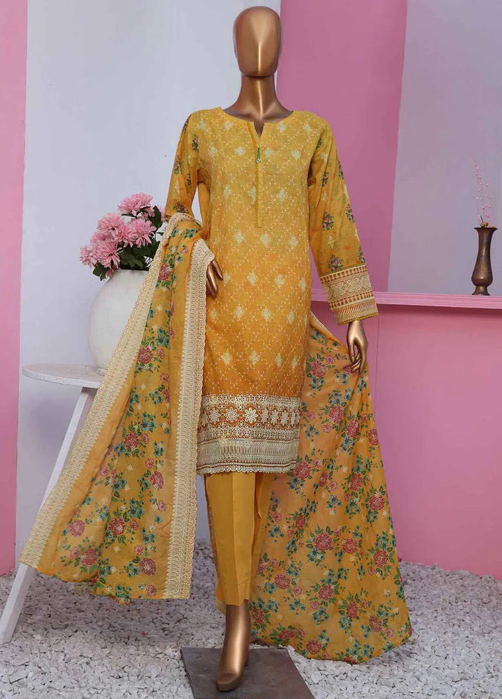 HZ Textiles Embroidered Lawn Suits Unstitched 3 Piece PLK-814 - Summer Collection