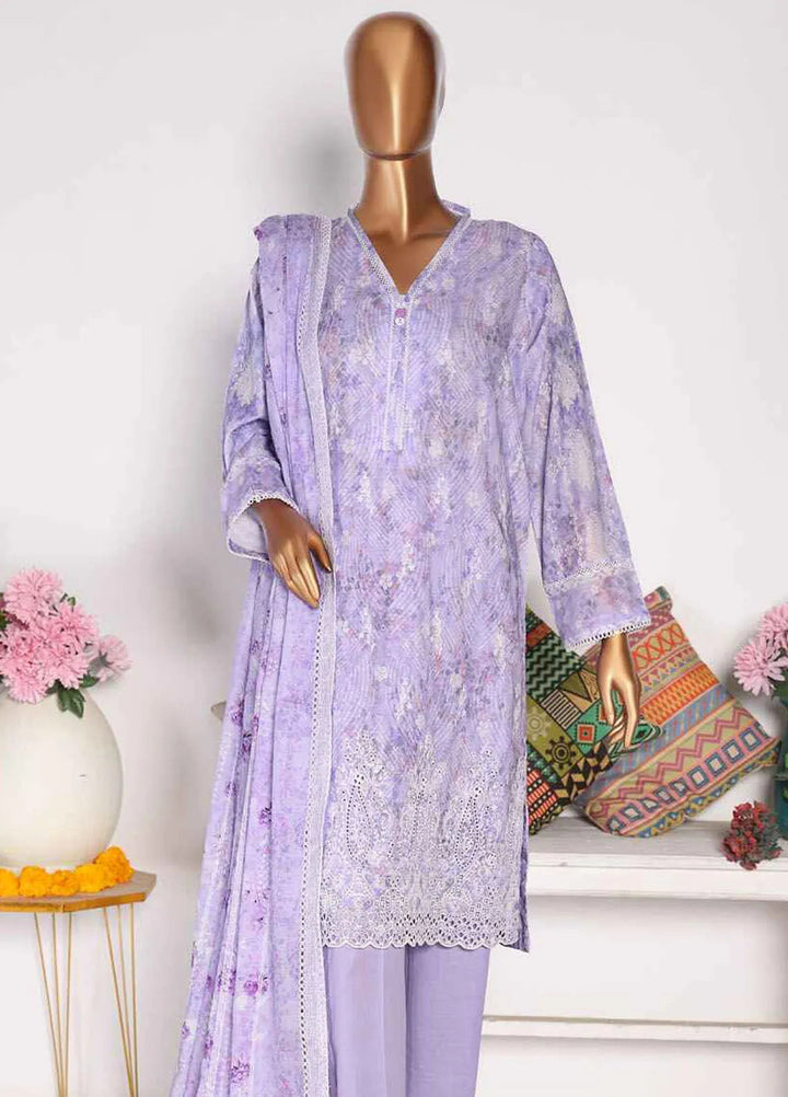 HZ Textiles Embroidered Lawn Suits Unstitched 3 Piece PLK-815 - Summer Collection