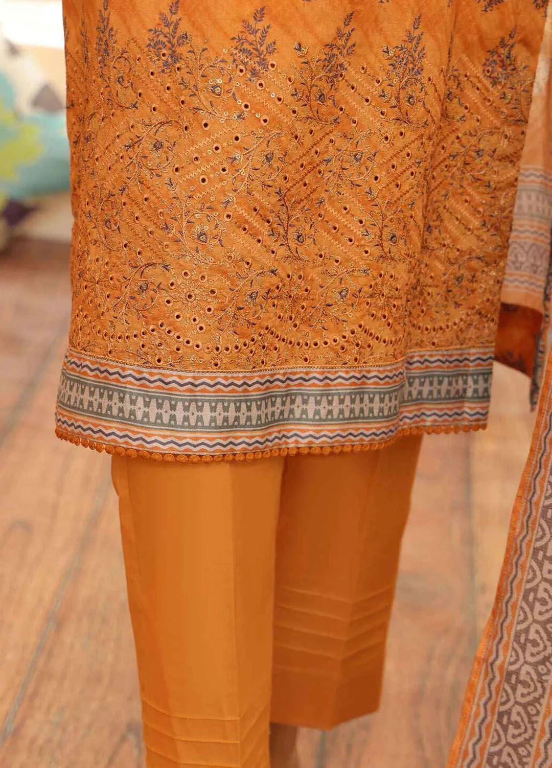 HZ Textiles Embroidered Lawn Suits Unstitched 3 Piece ZEC-161 - Summer Collection