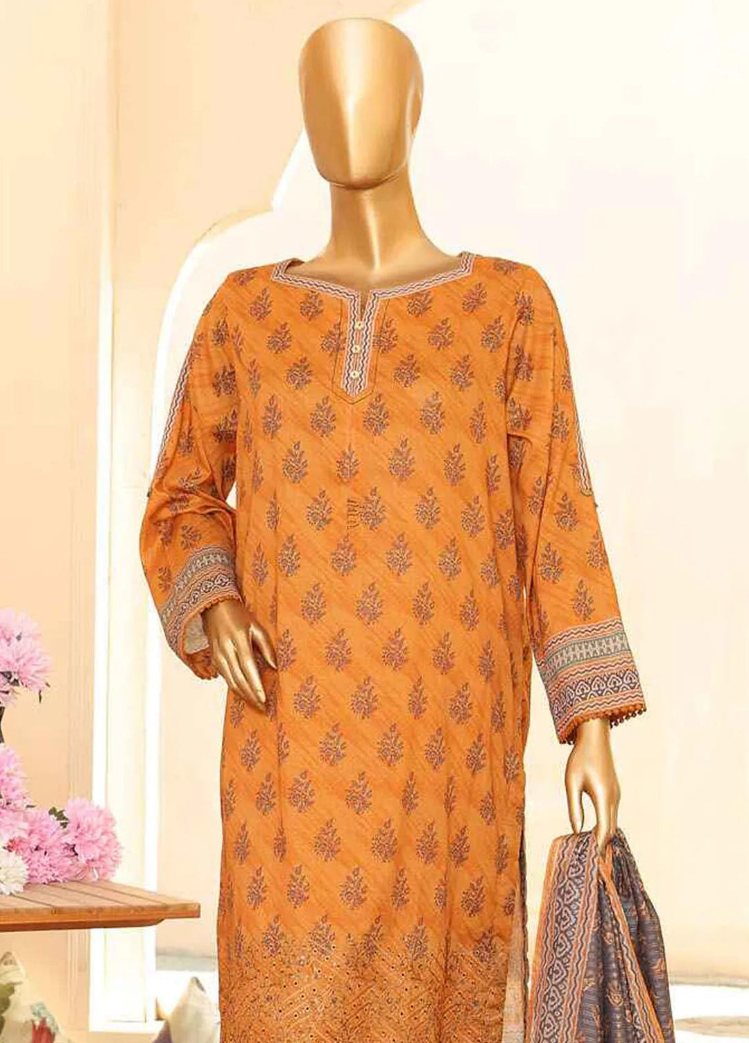 HZ Textiles Embroidered Lawn Suits Unstitched 3 Piece ZEC-161 - Summer Collection