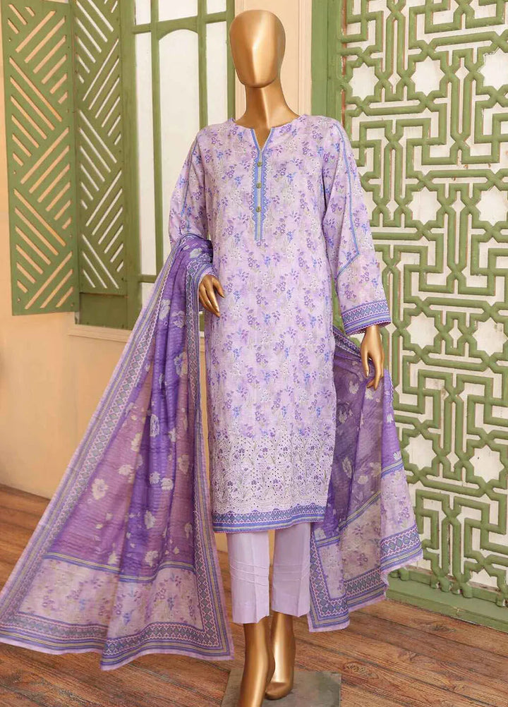 HZ Textiles Embroidered Lawn Suits Unstitched 3 Piece ZEC-163 - Summer Collection