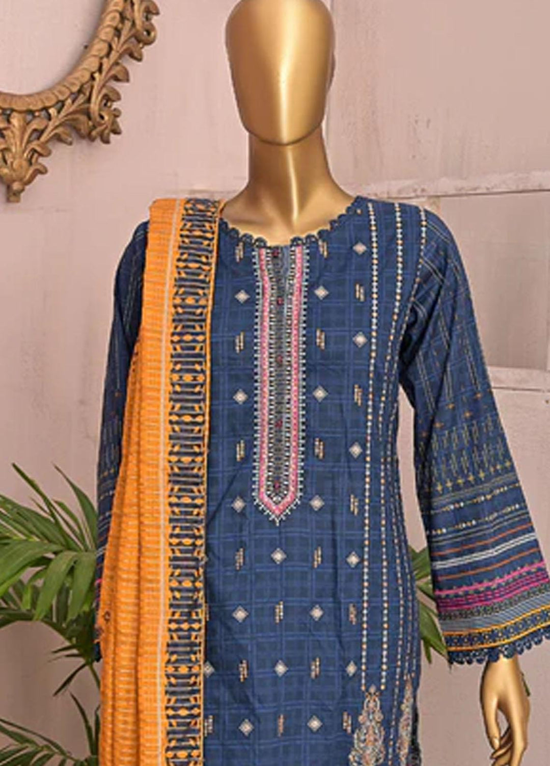 HZ Textiles Embroidered Airjet Suits Unstitched 3 Piece HZ22PZ PCE-0401 - Winter Collection