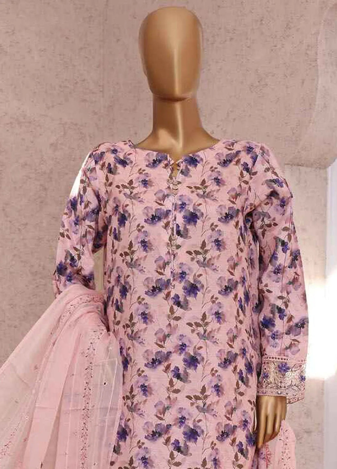 HZ Textiles Embroidered Silk Suits Unstitched 3 Piece HZ25VS VRS-1089 - Summer Collection
