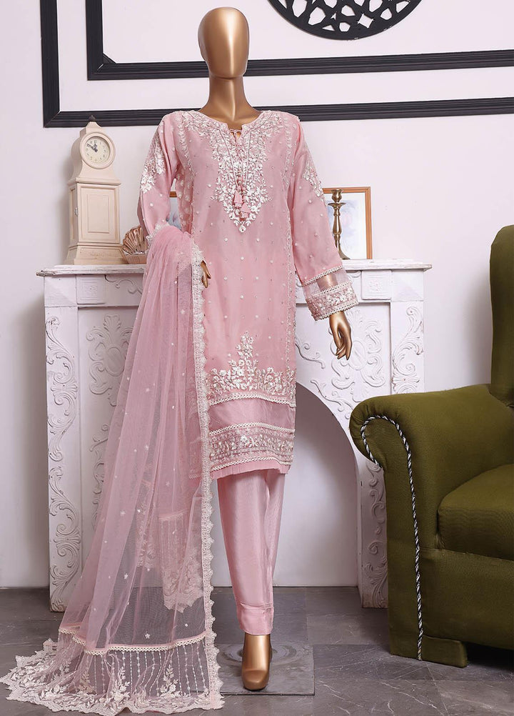 HZ Textiles Pret  Organza 2 Piece Suit HZK-054 PEACH