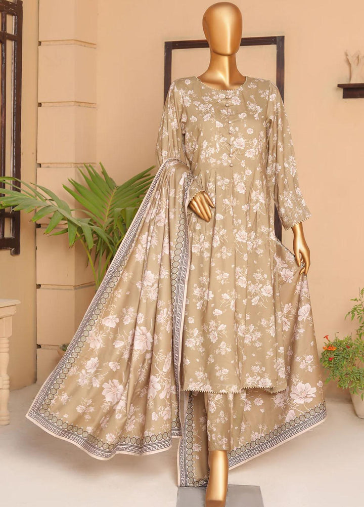HZ Textiles Printed Linen Suits Unstitched 3 Piece HZ23LW LWP-01 - Winter Collection