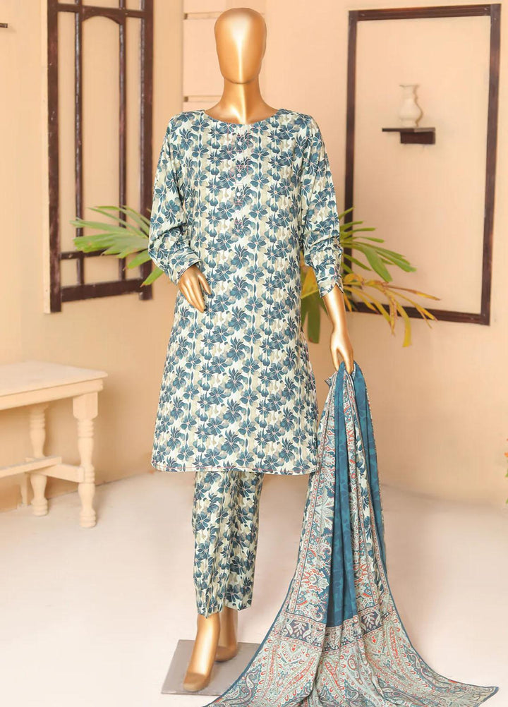 HZ Textiles Printed Linen Suits Unstitched 3 Piece HZ23LW LWP-02 - Winter Collection