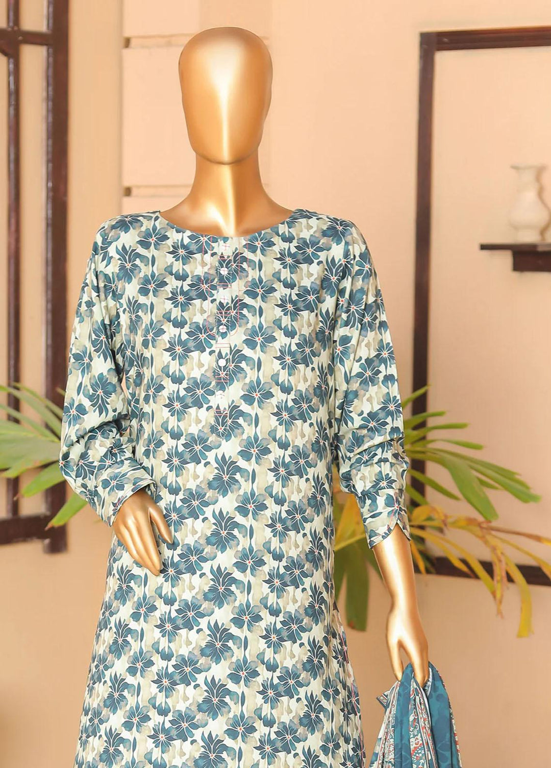 HZ Textiles Printed Linen Suits Unstitched 3 Piece HZ23LW LWP-02 - Winter Collection