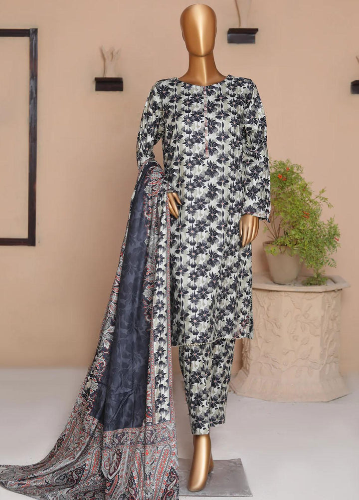 HZ Textiles Printed Linen Suits Unstitched 3 Piece HZ23LW LWP-05 - Winter Collection