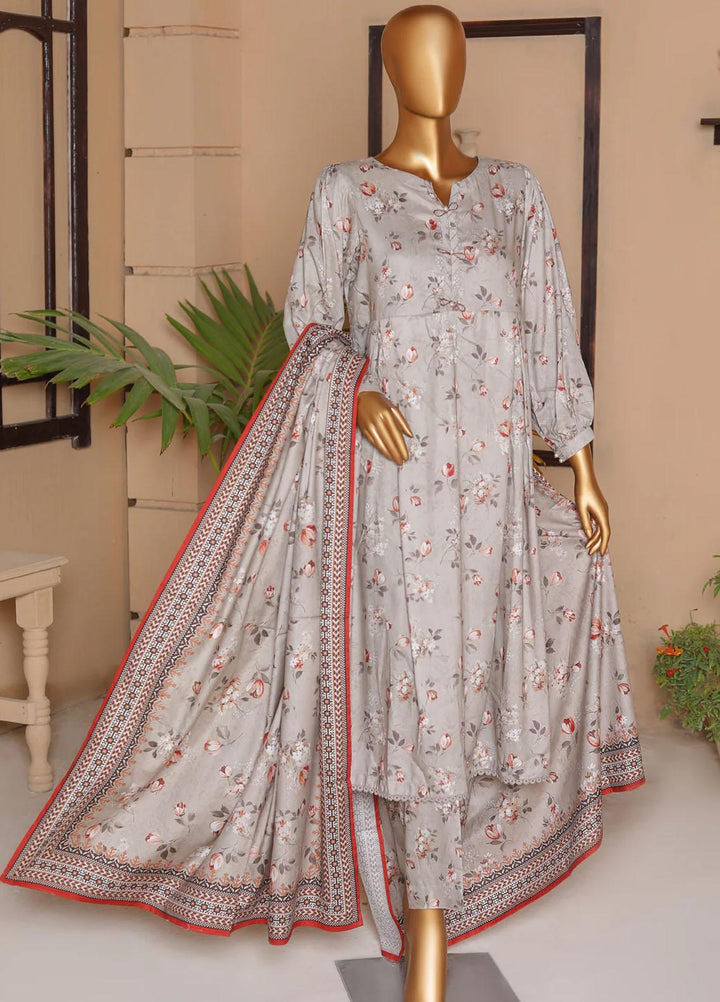 HZ Textiles Printed Linen Suits Unstitched 3 Piece HZ23LW LWP-07 - Winter Collection
