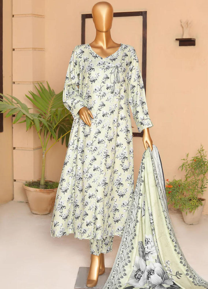 HZ Textiles Printed Linen Suits Unstitched 3 Piece HZ23LW LWP-08 - Winter Collection