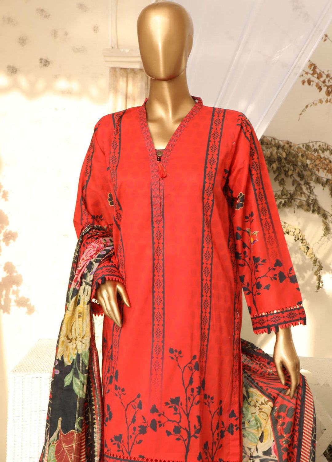 HZ Textiles Printed Lawn Suits Unstitched 3 Piece HZ23OP OPL-17772 - Summer Collection