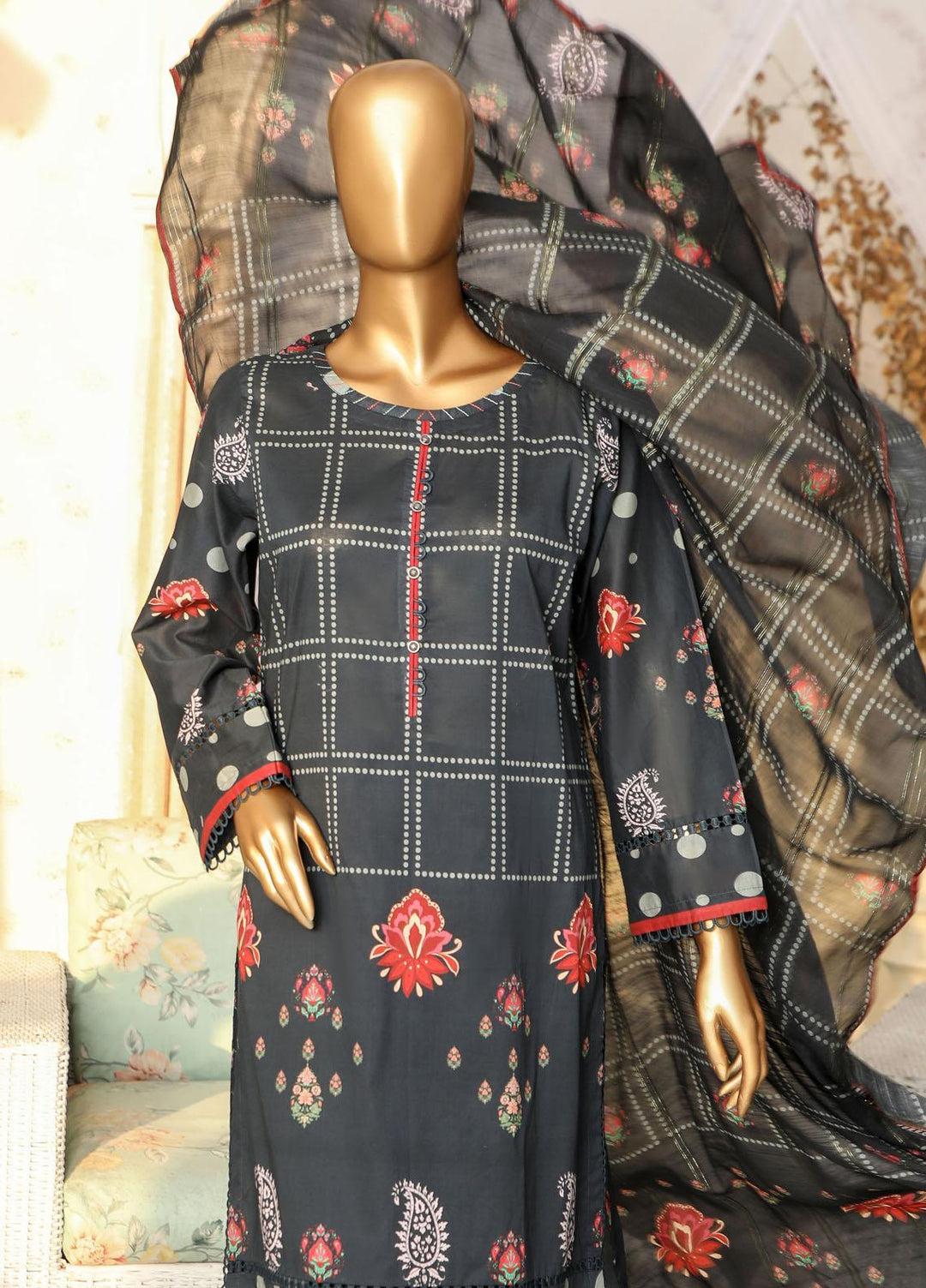 HZ Textiles Printed Lawn Suits Unstitched 3 Piece HZ23OP OPL-17773 - Summer Collection