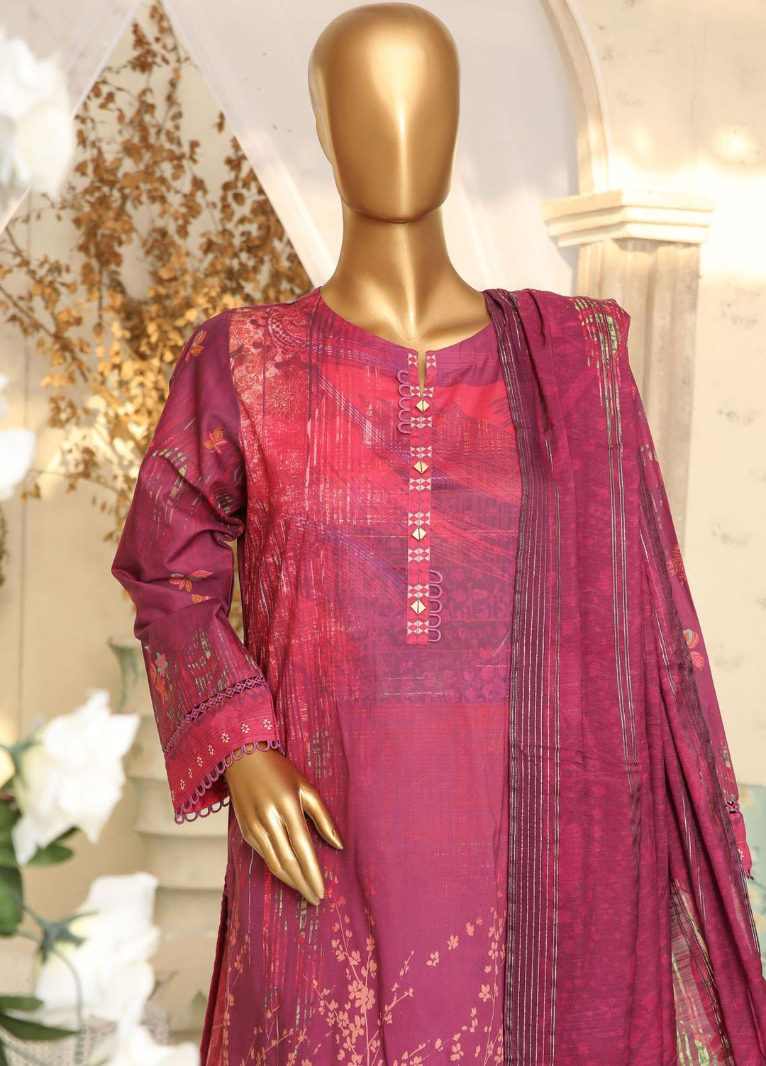 HZ Textiles Printed Lawn Suits Unstitched 3 Piece HZ23OP OPL-17775 - Summer Collection