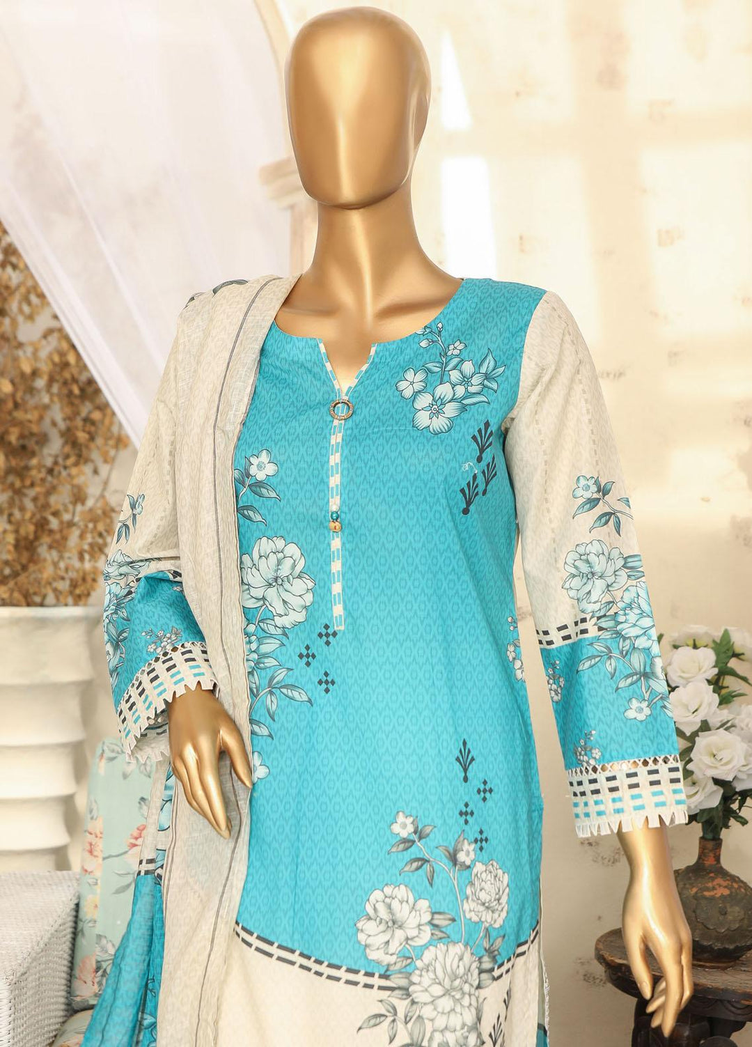 HZ Textiles Printed Lawn Suits Unstitched 3 Piece HZ23OP OPL-17778 - Summer Collection