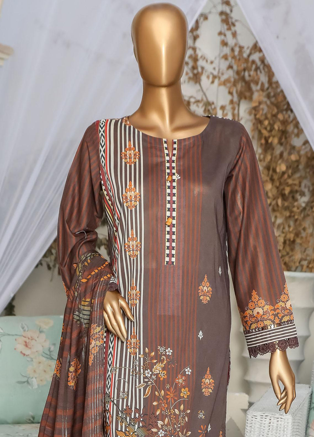 HZ Textiles Printed Lawn Suits Unstitched 3 Piece HZ23OP OPL-17779 - Summer Collection