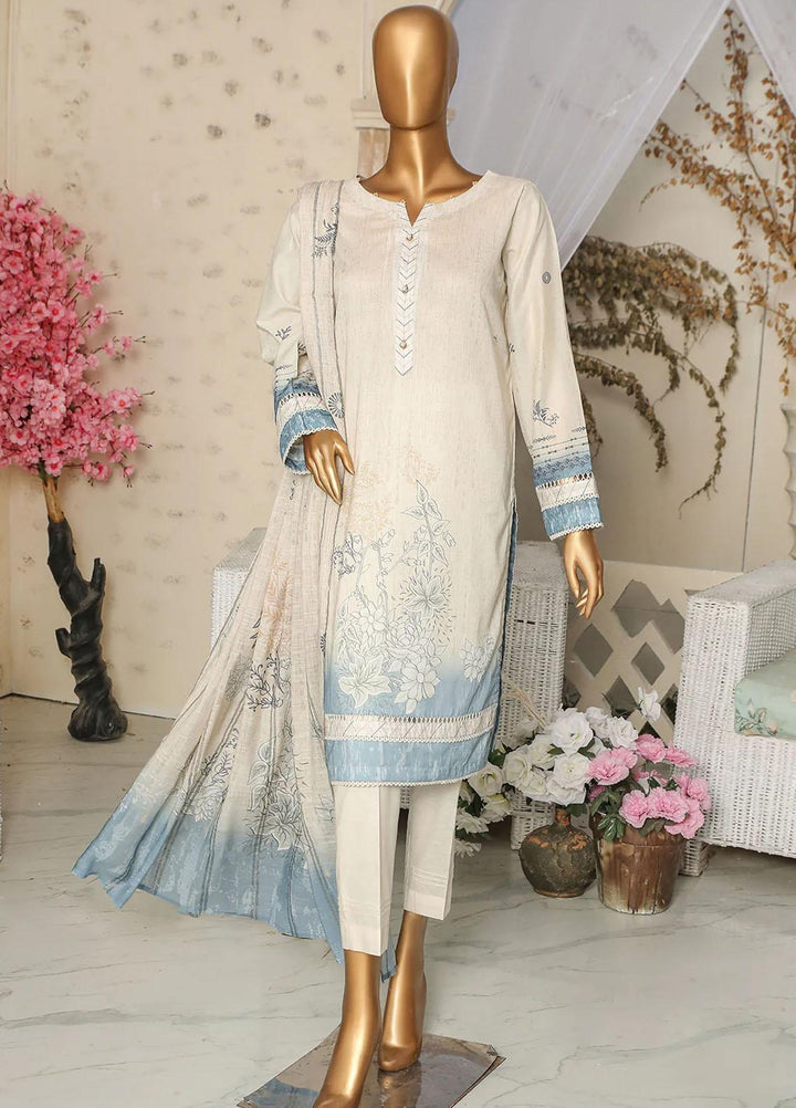 HZ Textiles Printed Lawn Suits Unstitched 3 Piece HZ23OP OPL-17781 - Summer Collection