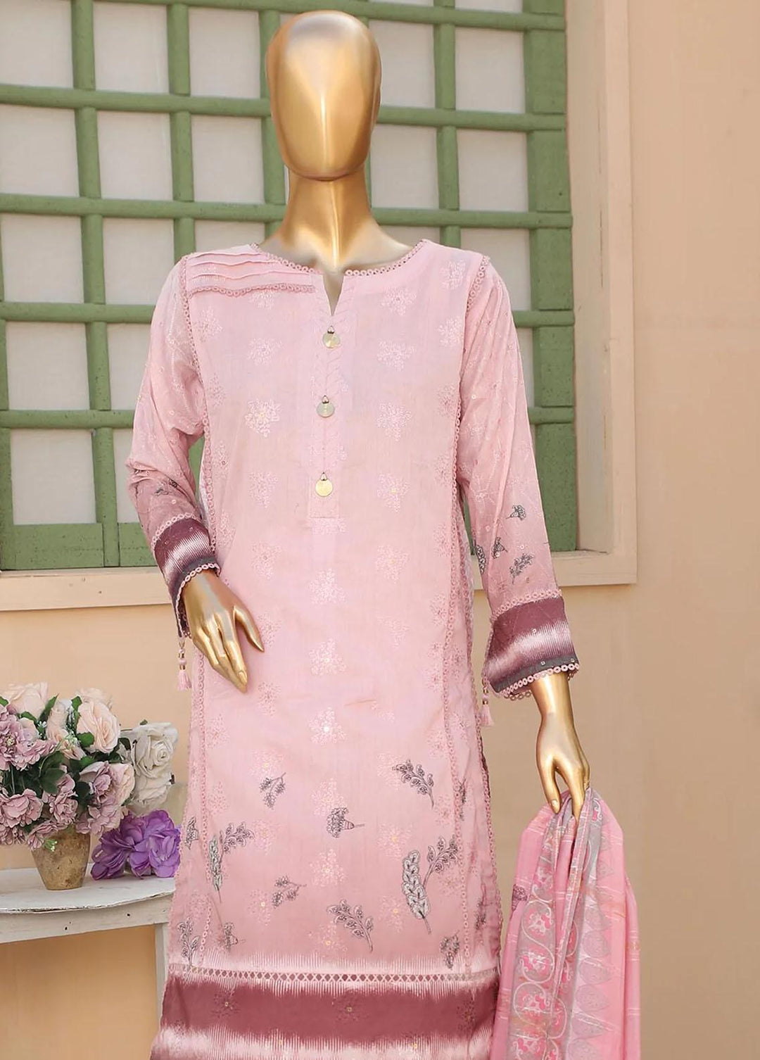 Oriental By HZ Textiles Embroidered Lawn Suits Unstitched 3 Piece HZ23OC OC-15849 - Summer Collection