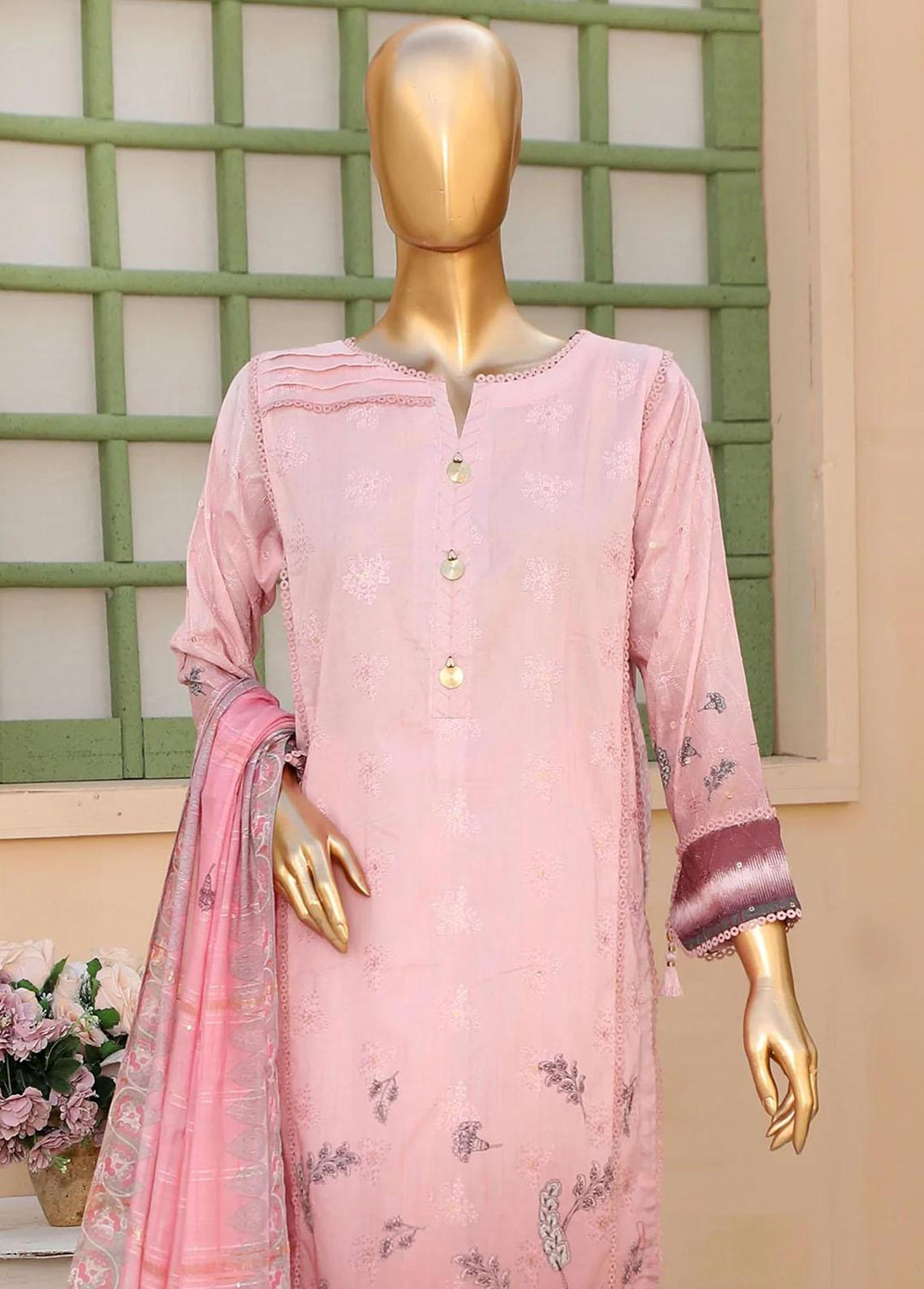 Oriental By HZ Textiles Embroidered Lawn Suits Unstitched 3 Piece HZ23OC OC-15849 - Summer Collection