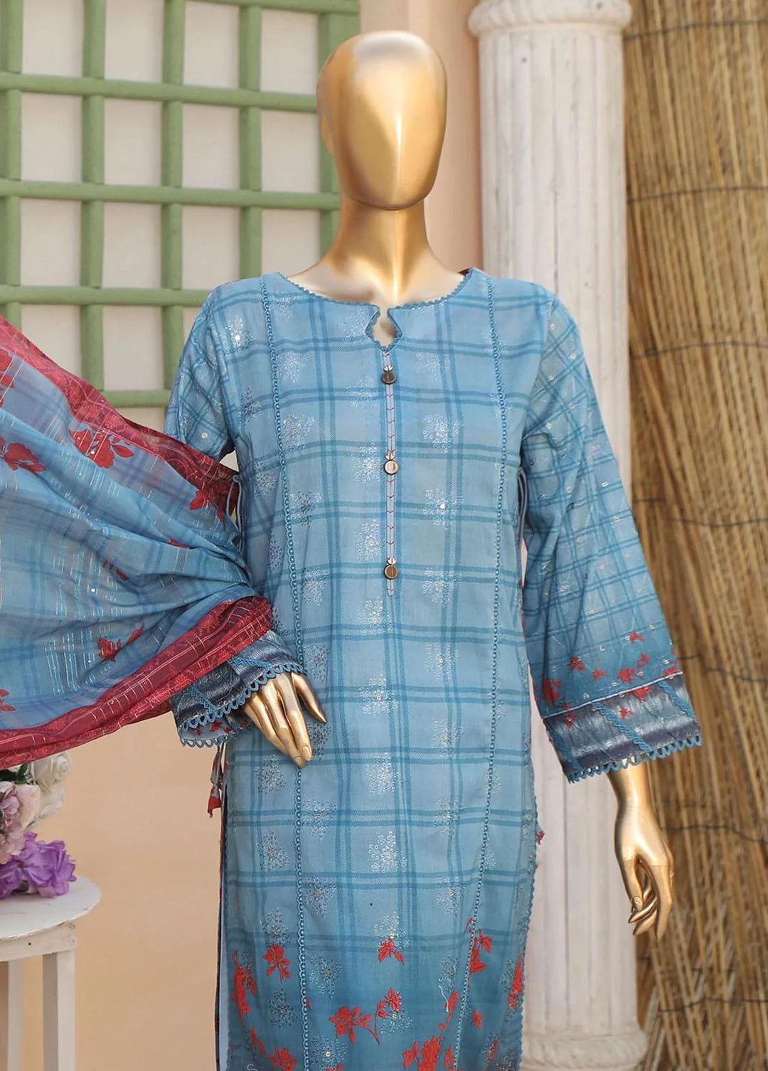 Oriental By HZ Textiles Embroidered Lawn Suits Unstitched 3 Piece HZ23OC OC-15890 - Summer Collection