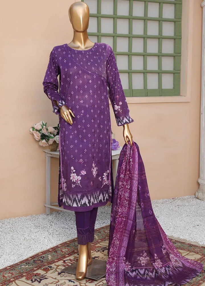 Oriental By HZ Textiles Embroidered Lawn Suits Unstitched 3 Piece HZ23OC OC-15891 - Summer Collection