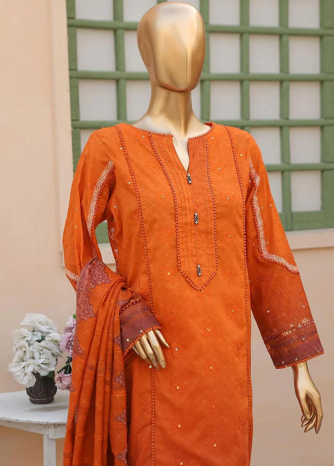 Oriental By HZ Textiles Embroidered Lawn Suits Unstitched 3 Piece HZ23OC OC-15895 - Summer Collection