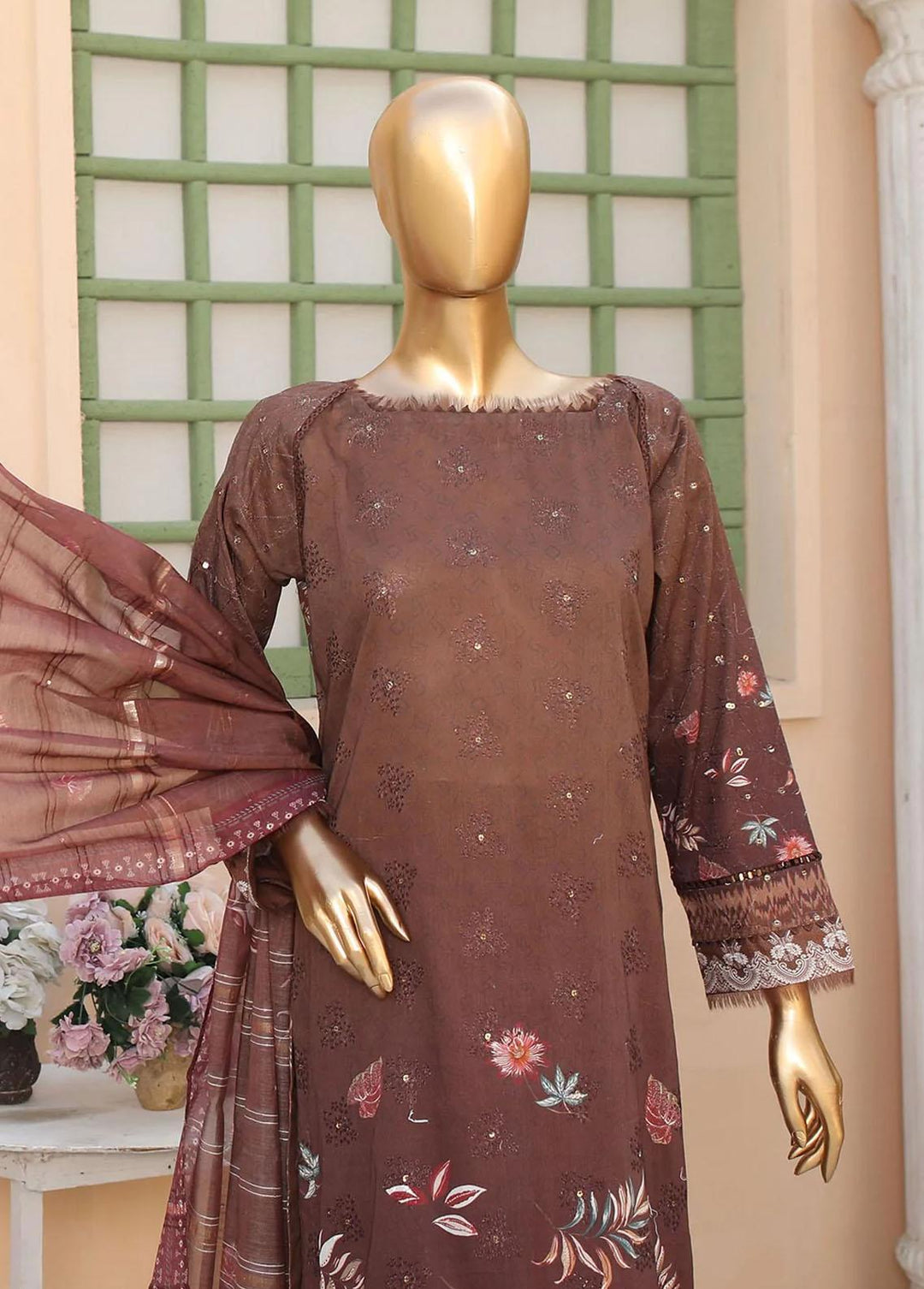 Oriental By HZ Textiles Embroidered Lawn Suits Unstitched 3 Piece HZ23OC OC-15896 - Summer Collection