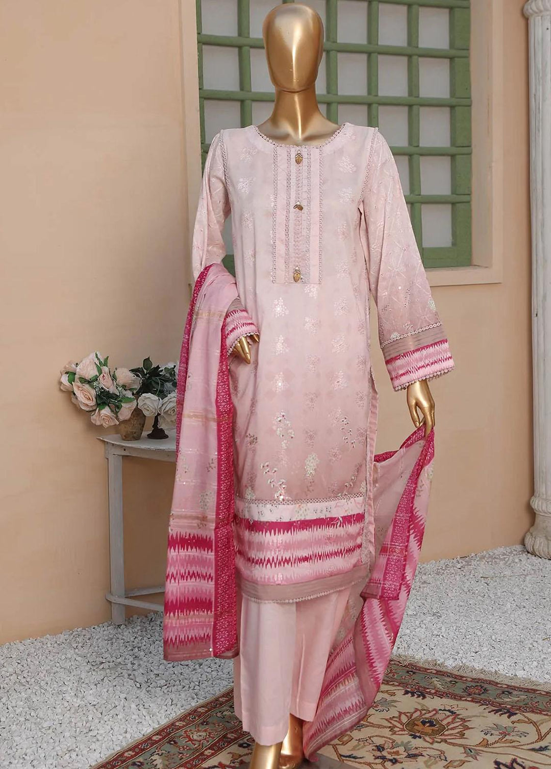 Oriental By HZ Textiles Embroidered Lawn Suits Unstitched 3 Piece HZ23OC OC-15898 - Summer Collection
