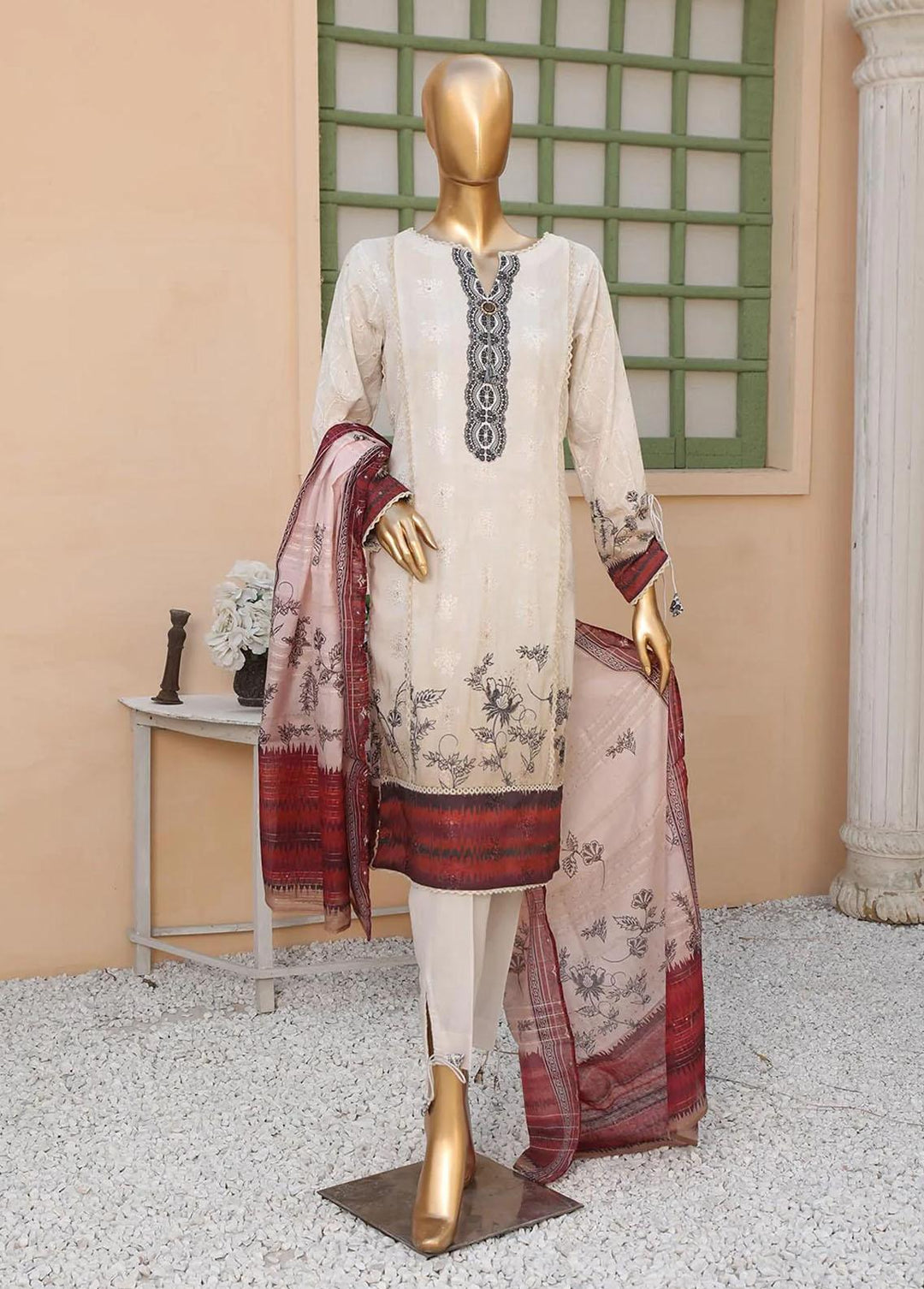Oriental By HZ Textiles Embroidered Lawn Suits Unstitched 3 Piece HZ23OC OC-15899 - Summer Collection
