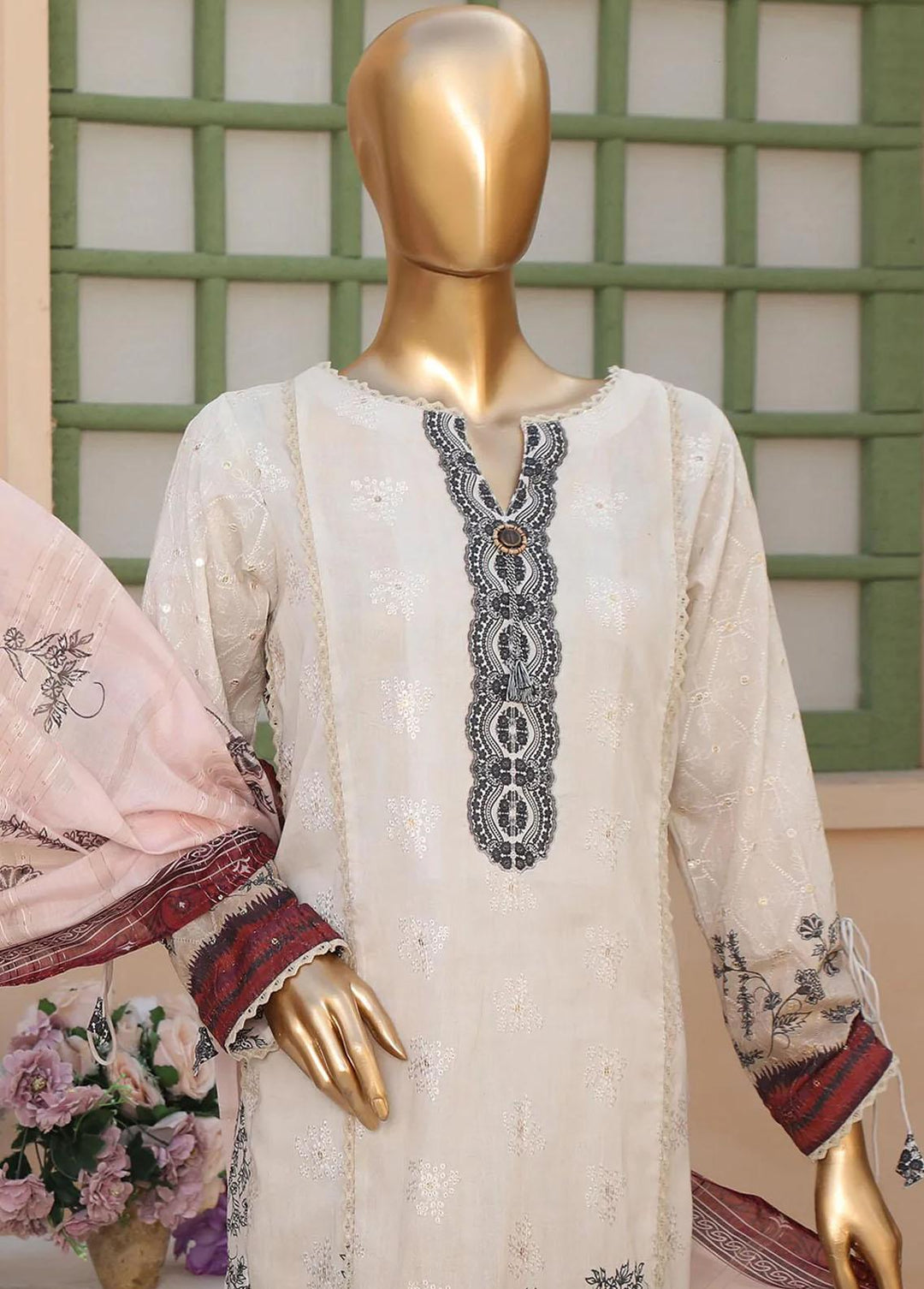 Oriental By HZ Textiles Embroidered Lawn Suits Unstitched 3 Piece HZ23OC OC-15899 - Summer Collection