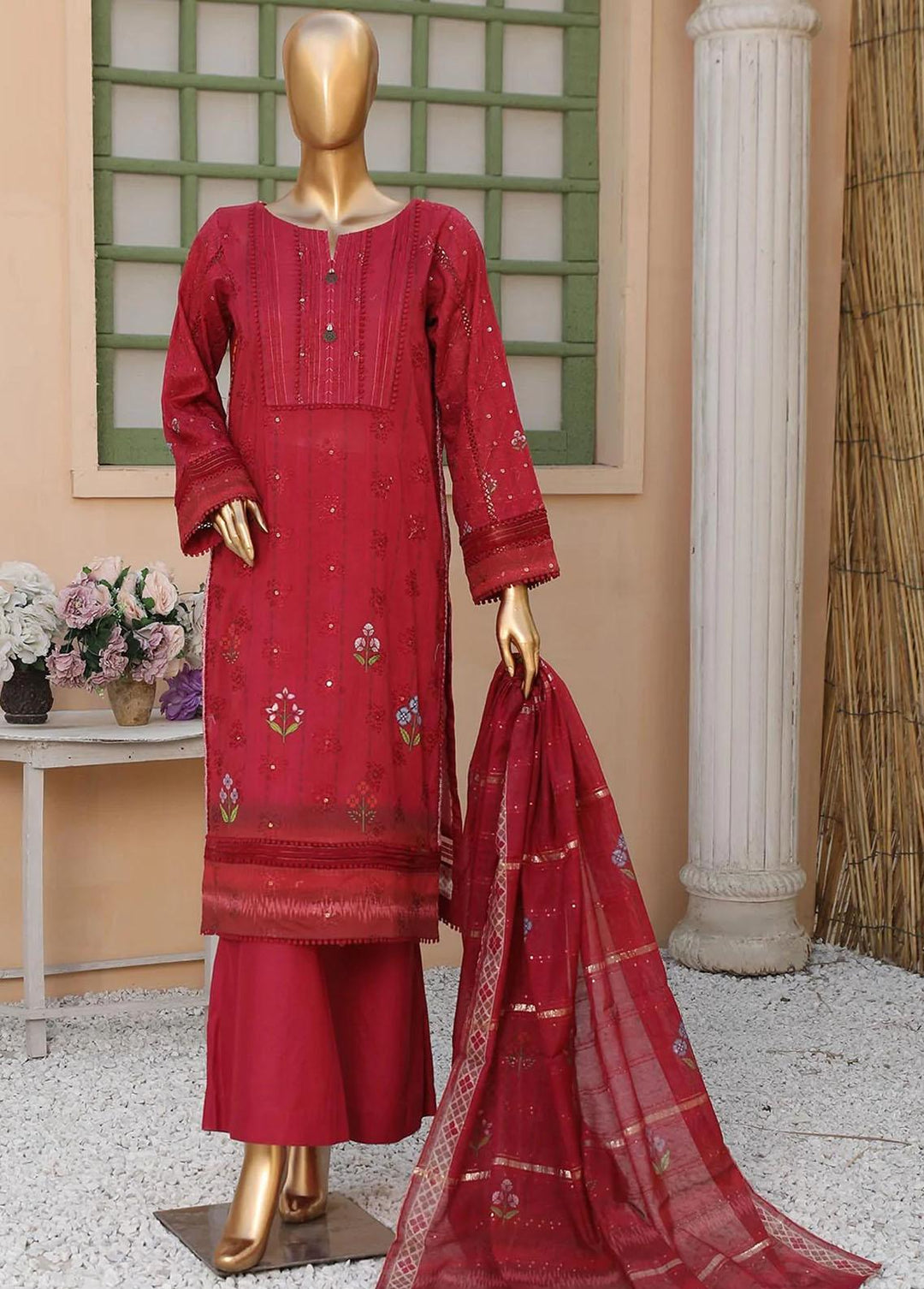 Oriental By HZ Textiles Embroidered Lawn Suits Unstitched 3 Piece HZ23OC OC-15902 - Summer Collection