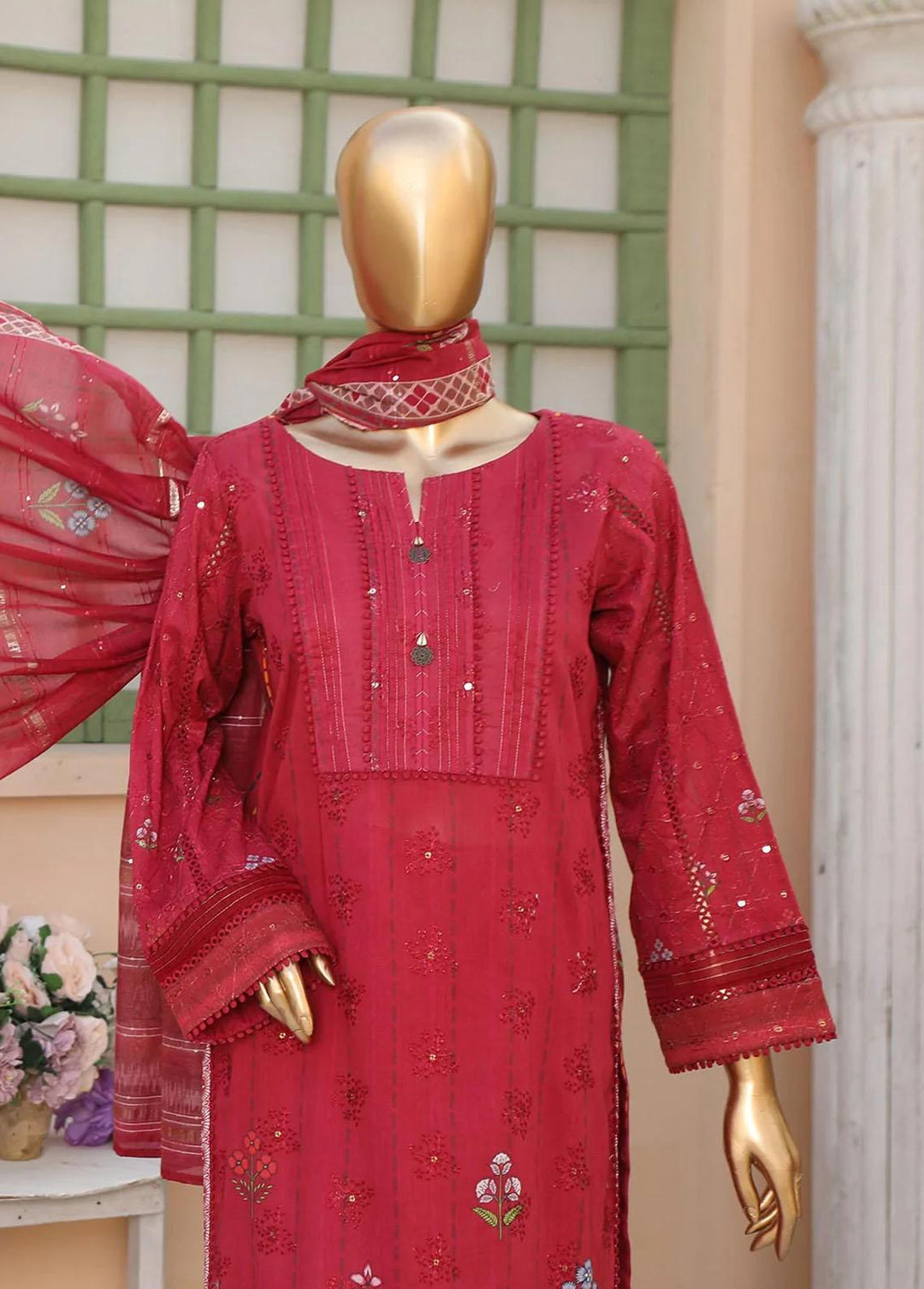 Oriental By HZ Textiles Embroidered Lawn Suits Unstitched 3 Piece HZ23OC OC-15902 - Summer Collection