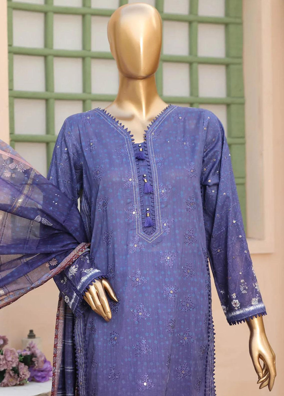 Oriental By HZ Textiles Embroidered Lawn Suits Unstitched 3 Piece HZ23OC OC-15903 - Summer Collection