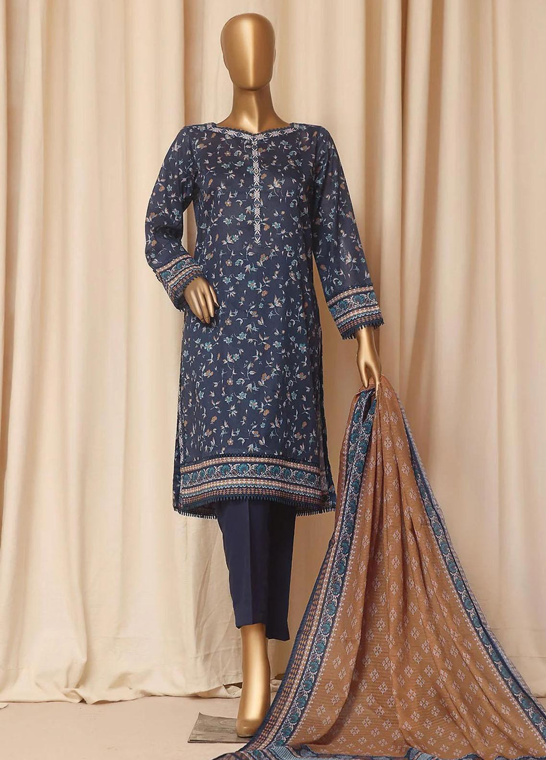 HZ Textiles Printed Lawn Suits Unstitched 3 Piece HZ23PP PPC-70 - Summer Collection