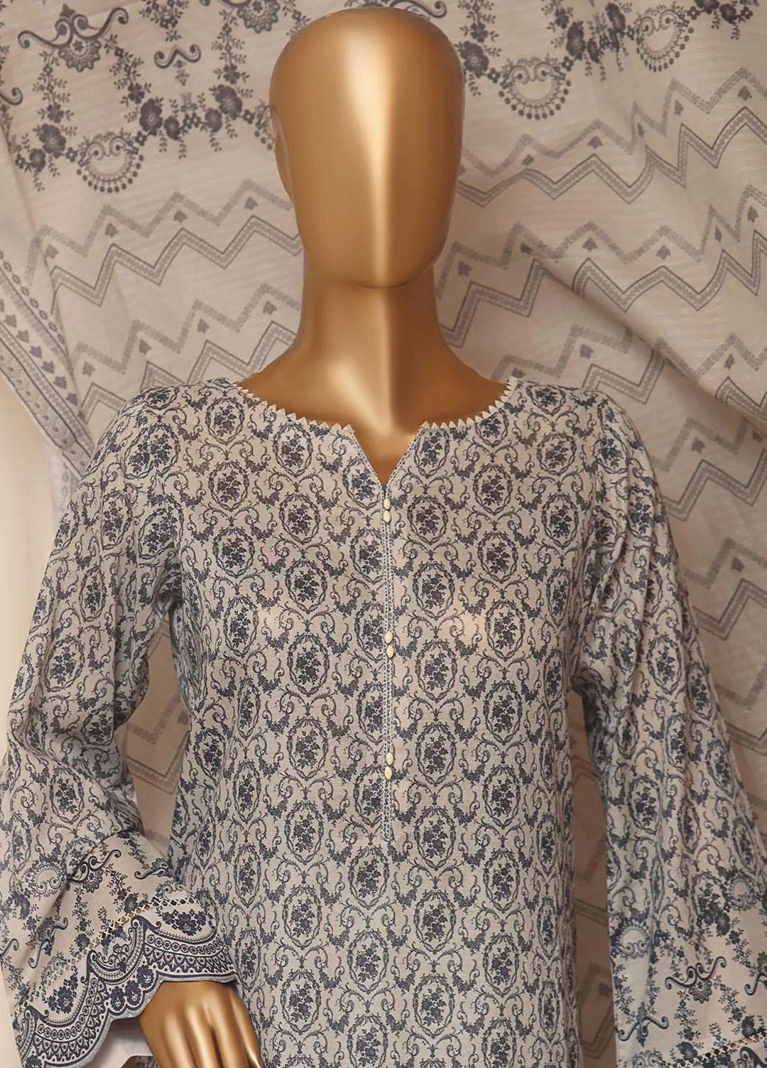 HZ Textiles Printed Lawn Suits Unstitched 3 Piece HZ23PP PPC-73 - Summer Collection