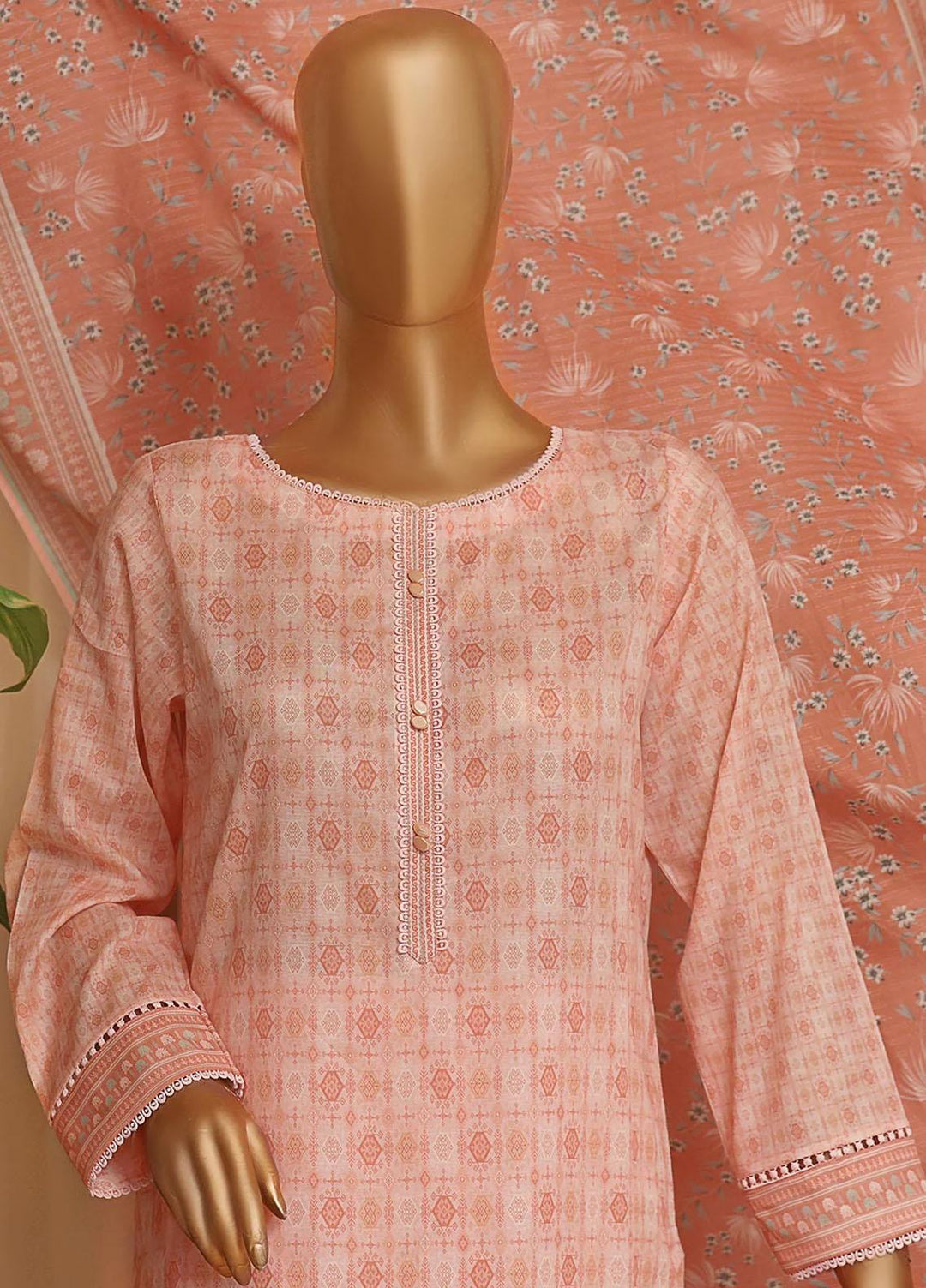 HZ Textiles Printed Lawn Suits Unstitched 3 Piece HZ23PP PPC-75 - Summer Collection