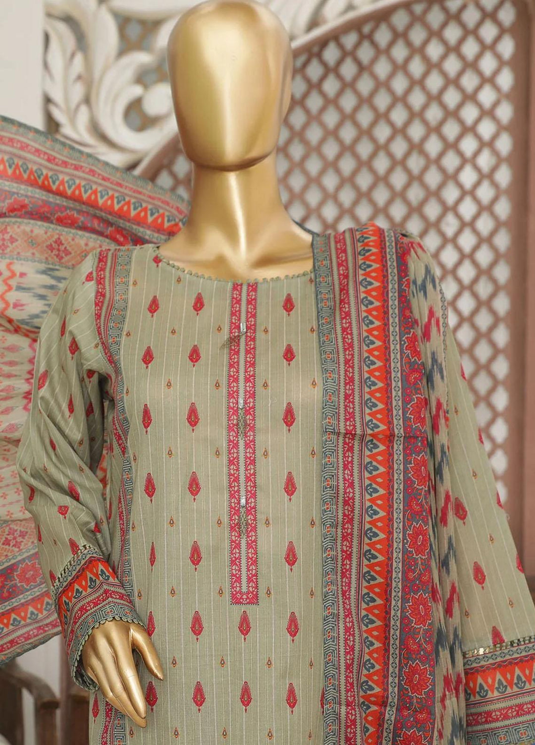 HZ Textiles Printed Lawn Suits Unstitched 3 Piece HZ23PP-V4 PPC-27 - Summer Collection