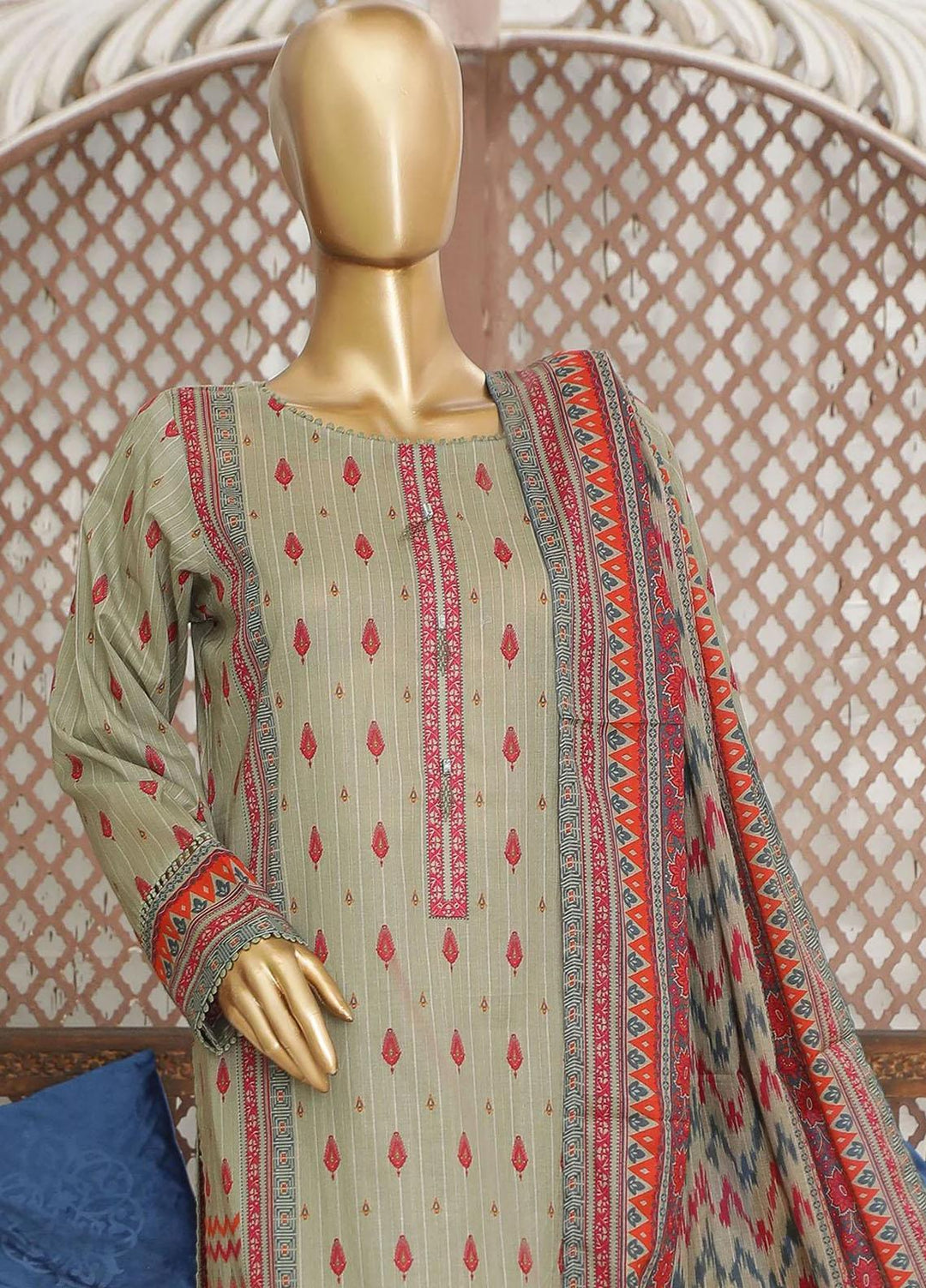HZ Textiles Printed Lawn Suits Unstitched 3 Piece HZ23PP-V4 PPC-27 - Summer Collection