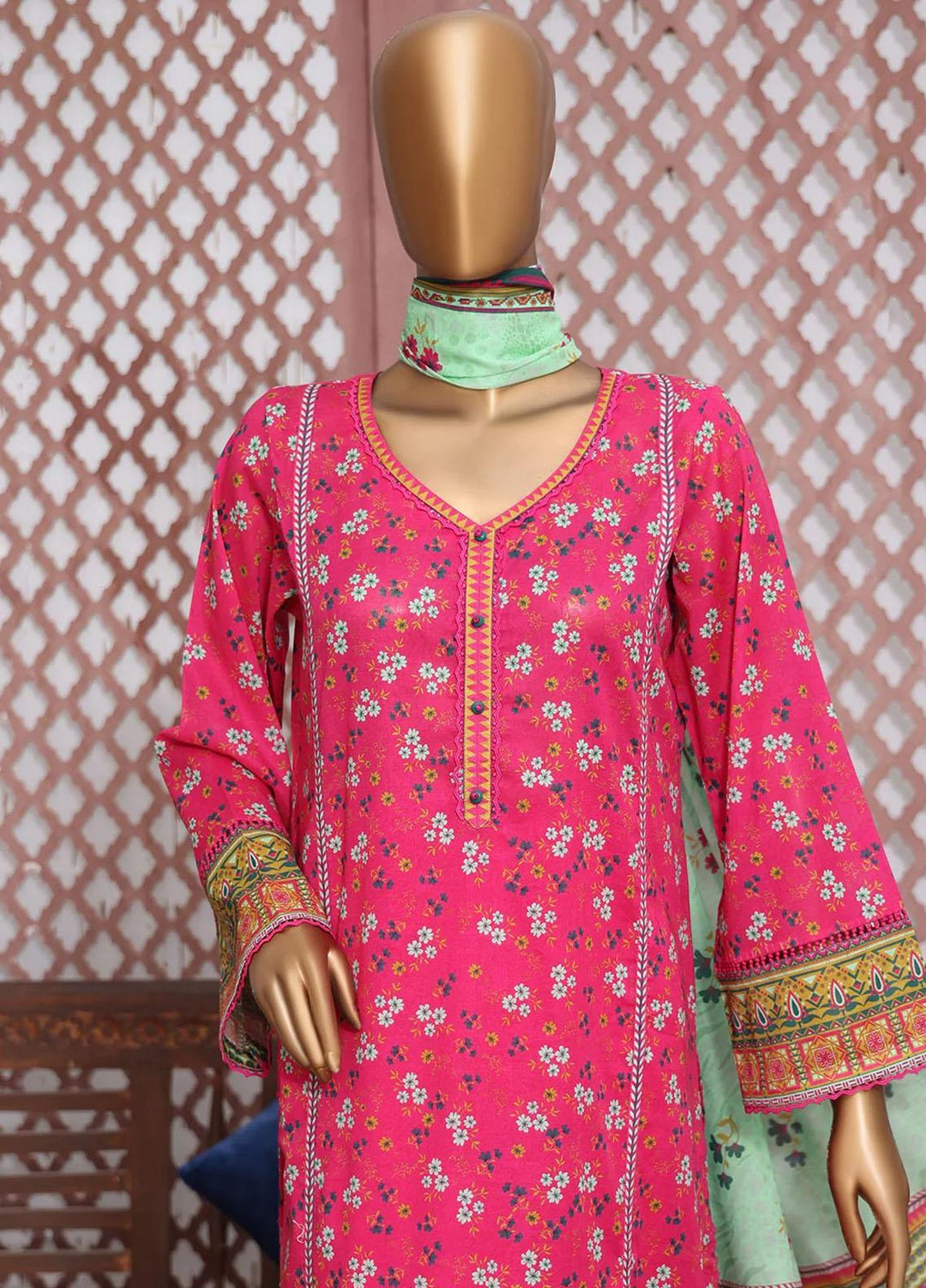 HZ Textiles Printed Lawn Suits Unstitched 3 Piece HZ23PP-V4 PPC-28 - Summer Collection