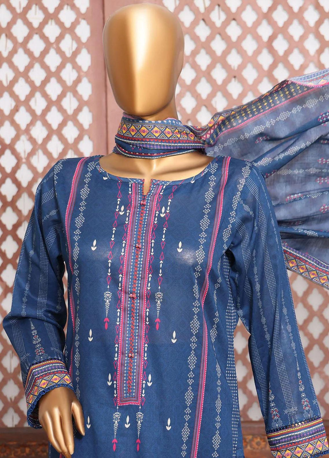 HZ Textiles Printed Lawn Suits Unstitched 3 Piece HZ23PP-V4 PPC-30 - Summer Collection