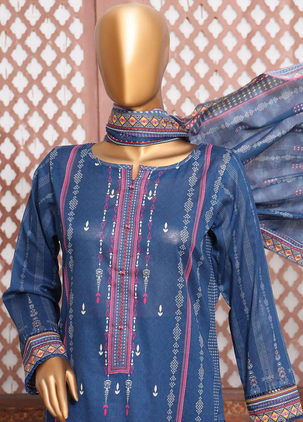 HZ Textiles Printed Lawn Suits Unstitched 3 Piece HZ23PP-V4 PPC-30 - Summer Collection