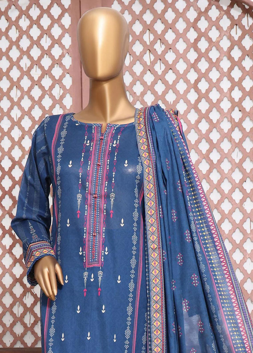 HZ Textiles Printed Lawn Suits Unstitched 3 Piece HZ23PP-V4 PPC-30 - Summer Collection